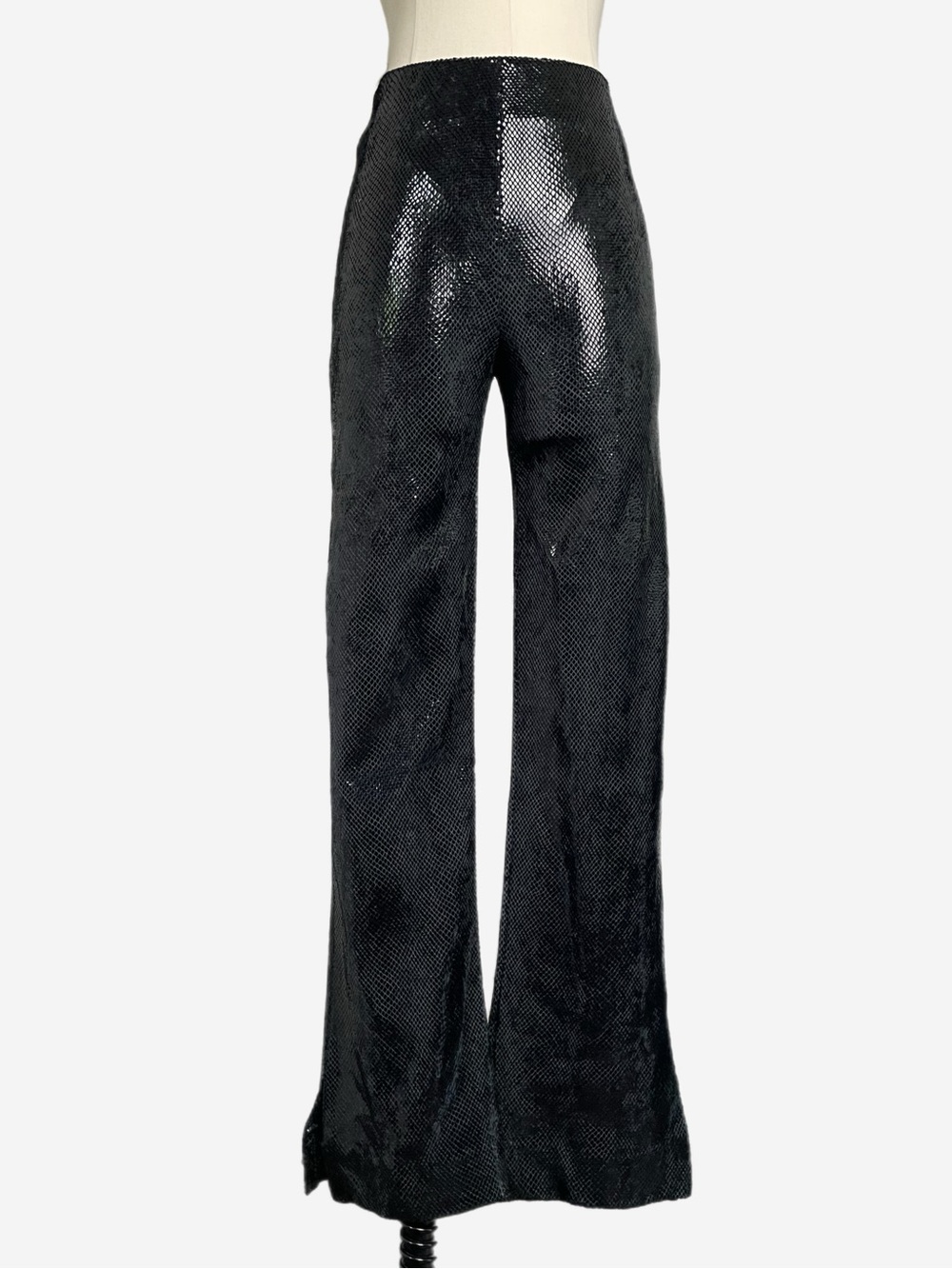 Vintage Y2K Janine Black snakeskin shiny bootcut pants rockstar girlfriend XS/S
